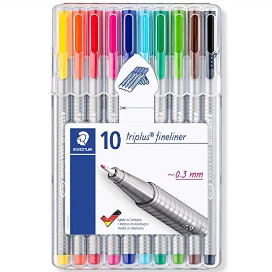 STAEDTLER TRIPLUS FINELINER ASST. COLORS 10 PACK